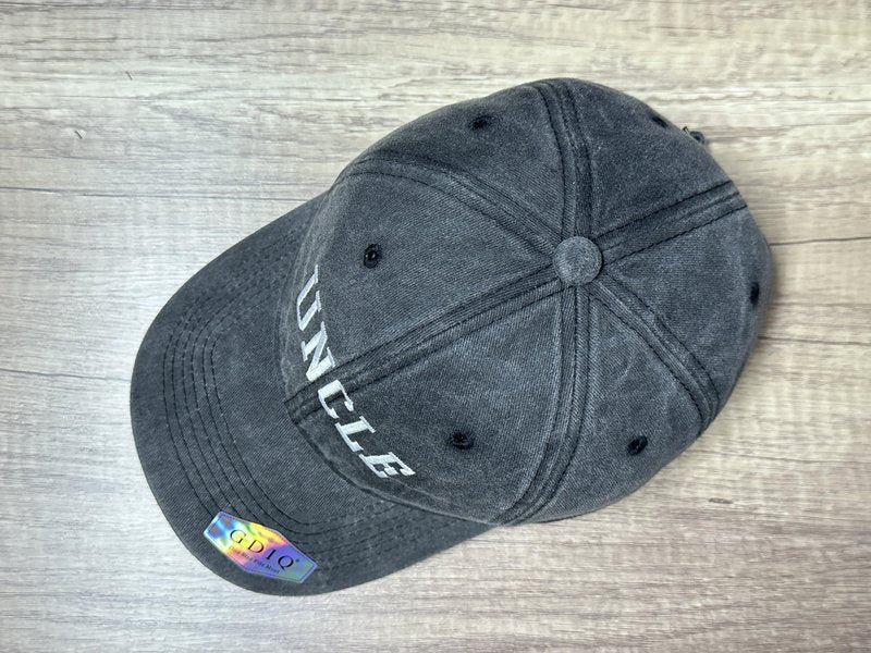 GDIQ Uncle Baseball Hat, Gifts for Funcle from Niece Nephew, Cool Birthday Fathers Day Present, Adjustable Embroidery Washed Black Cap for Men