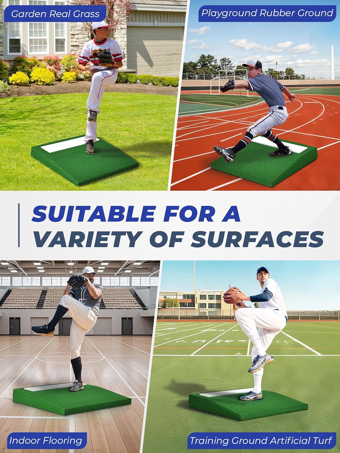 Skiennix Portable Pitching Mound - Non-Slip Rubber Plate for Baseball & Softball Training