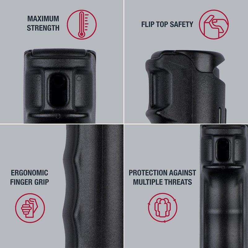 SABRE Pepper Gel Kit with Blue Water Practice Spray, 25 Bursts, Maximum Strength, Gel Is Safer, Ergonomic Finger Grip, Fast Flip Top Safety, Comes With A Blue Water Practice Spray Canister