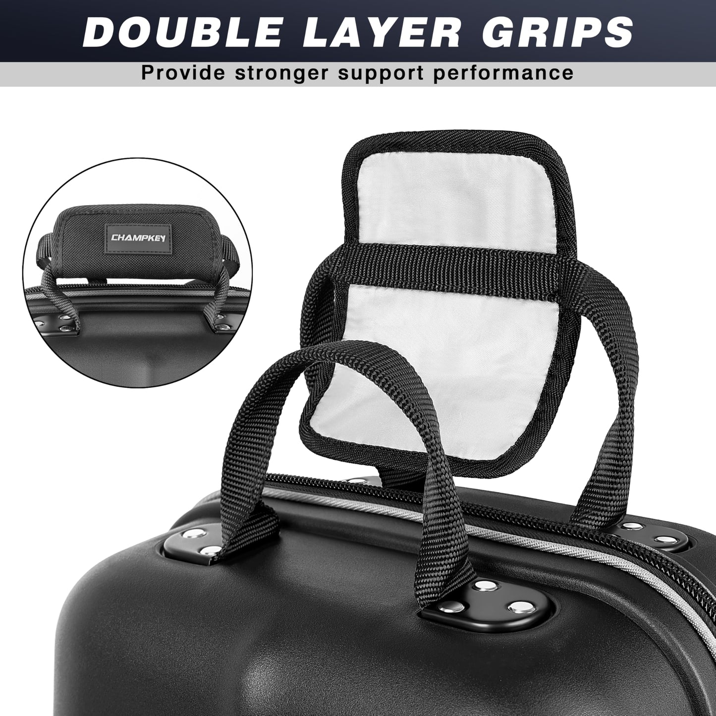 CHAMPKEY Premium Soft-Padded Golf Travel Bags for Airlines - Travel Golf Gags for Airlines with Premium Oxford Fabric and Oversized Wheels(Hard Case Bag Only)