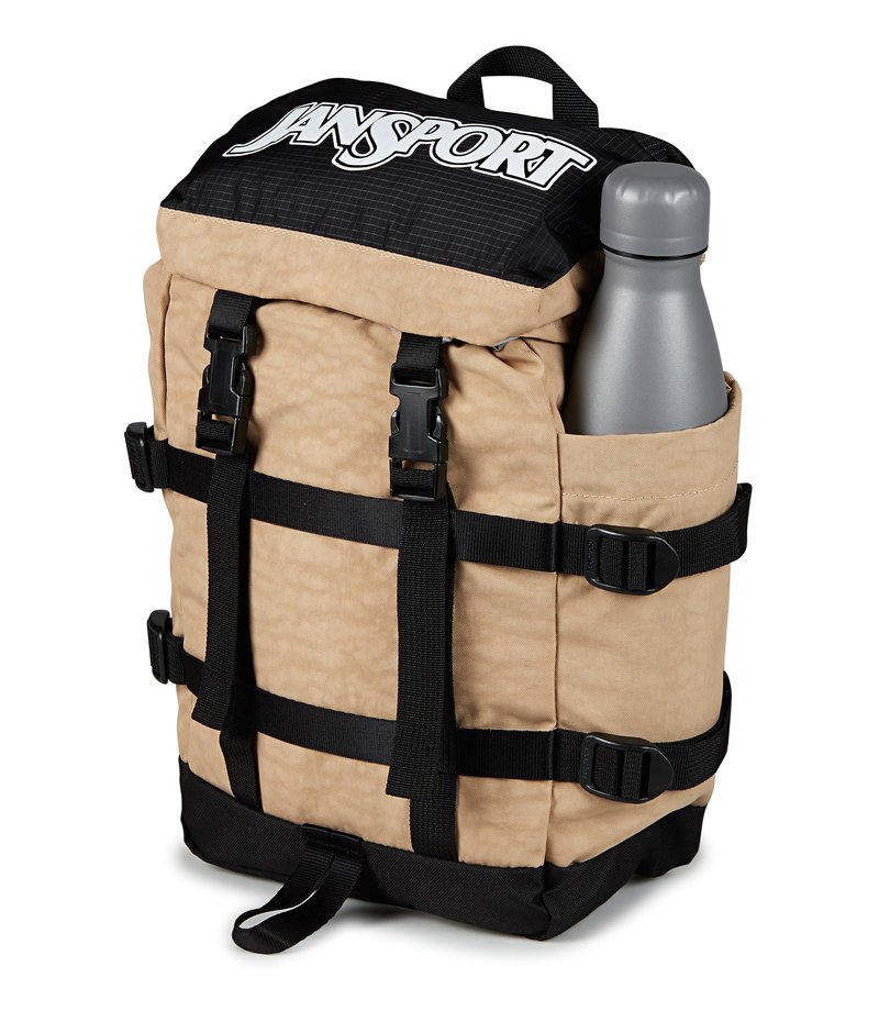 JanSport Mini Skip Pack – Compact Backpack with Main Compartment, Side Water Bottle Pocket, and Zippered Accessory Pocket, Travertine