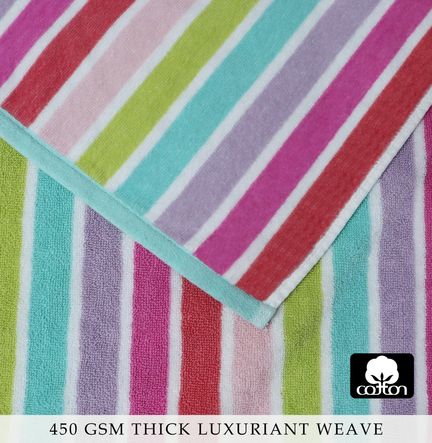 COTTON CRAFT Hooded Beach Towel – Oversized 39 x 68 Towel with Hood for Adults - 100% Cotton Velour Dobby Terry 450 GSM Pool Bath Wrap - Soft Absorbent Quick Dry – Pink Multi