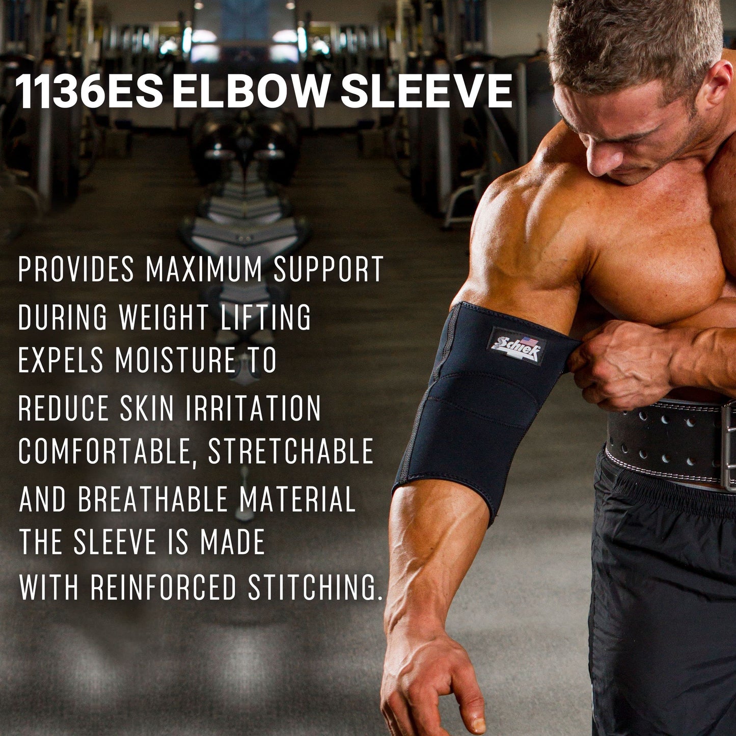 Schiek Sports Model 1136 Neoprene Elbow Sleeve - High Performance Elbow Brace for Weight Lifting Support