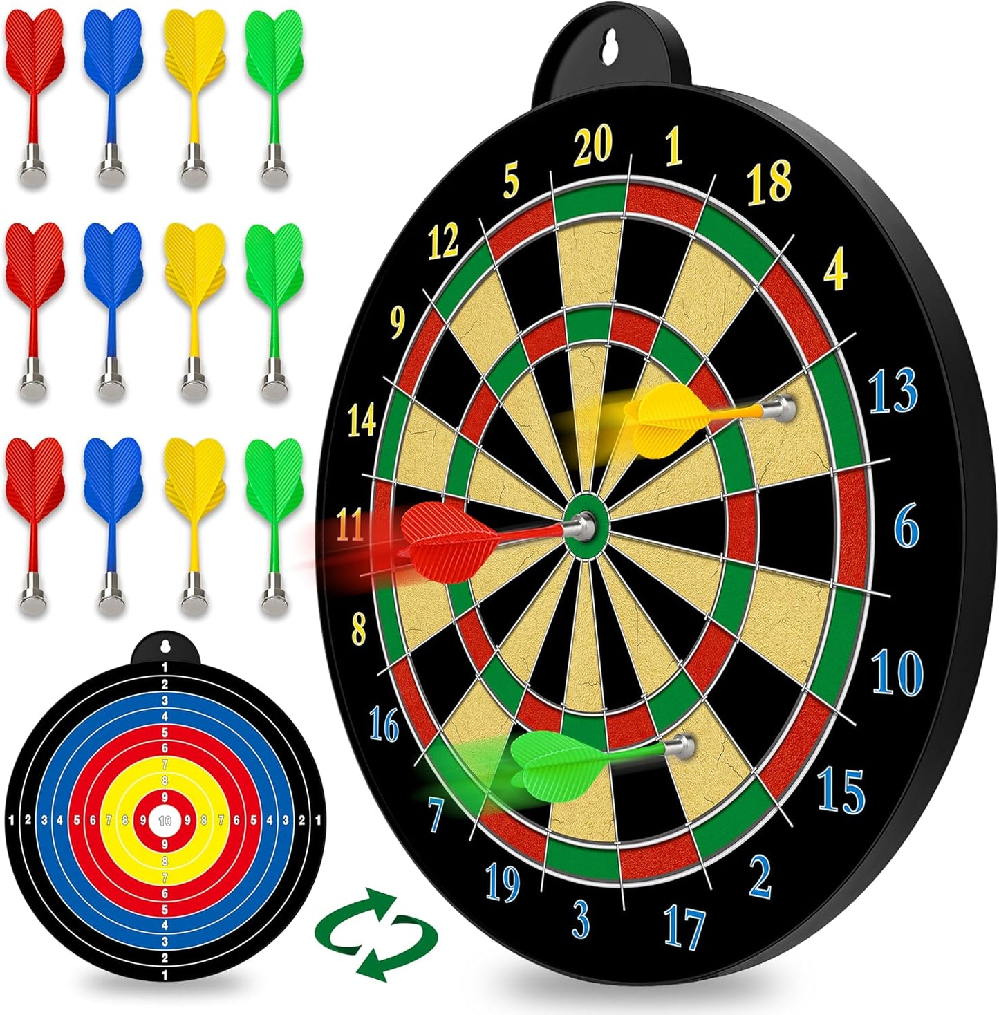 Skiennix Dart Board | 12-Piece Magnetic Darts - Fun Indoor Game for Kids Ages 5-12