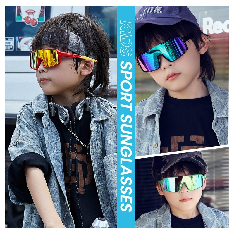 Cyxus Kids Sports Sunglasses Polarized UV400 Protection Youth Baseball Sunglasses for Boys Girls Cycling Softball