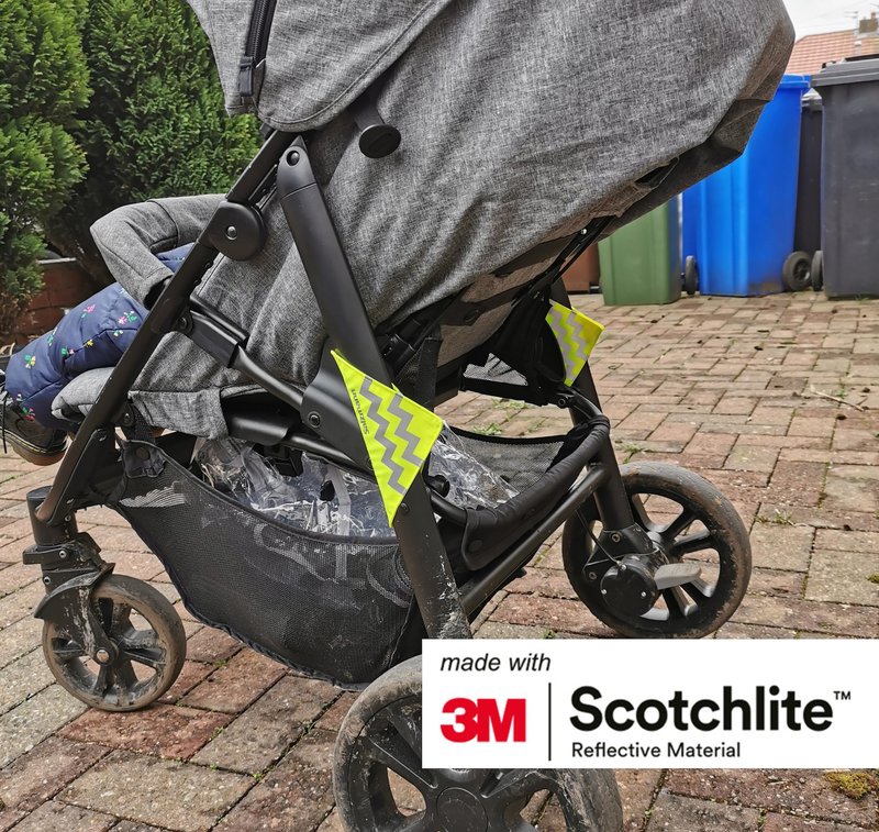 Salzmann Safety Reflectors for Prams and Bicycles | Highly Reflective Made with 3M Scotchlite | Pack of 2