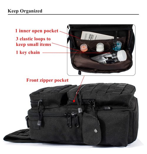 Leaper Military Tactical Backpack Assault Pack Sling Bag Molle Backpack Out Bag Black