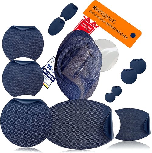aZengear Repair Patches - Waterproof Self-Adhesive Fabric for Jackets, Shoes & Tents | Navy Blue