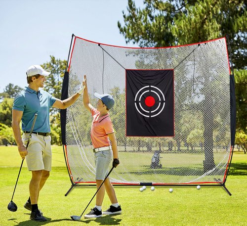KAIDIDA Golf Practice Net Backyard 7x7FT: Durable Swing Training Target – Indoor Outdoor Garage Home Use – Portable for Adults & Men Golfer Beginners