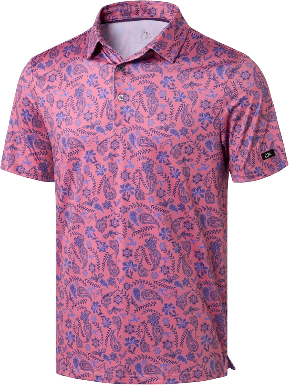 Obla Men's Golf Polo Shirt - Short Sleeve Performance Dry Fit | Moisture-Wicking Casual Print