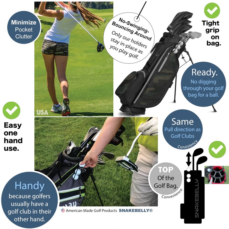 SnakeBelly Golf Ball Holders - Quick-Draw Release (Purple, 1)