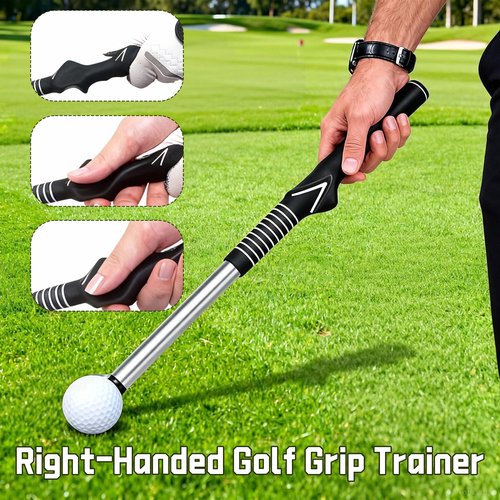 OXU ION Retractable Golf Swing Trainer, Golf Grip Training Aid for Strength & Tempo Practice – Click Feedback Stick for Chipping & Hitting, Portable Warm-Up Trainer for Beginners Indoor/Outdoor