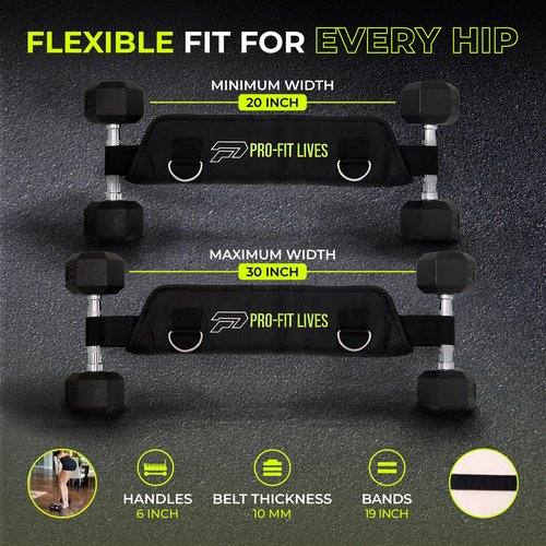 Hip Thrust Belt for Weights – Heavy-Duty Dumbbell, Plate & Kettlebell Hip Thrust Belt with Strap, Weight Belt for Hip Thrust & Glute Bridge Training | PRO-FIT LIVES