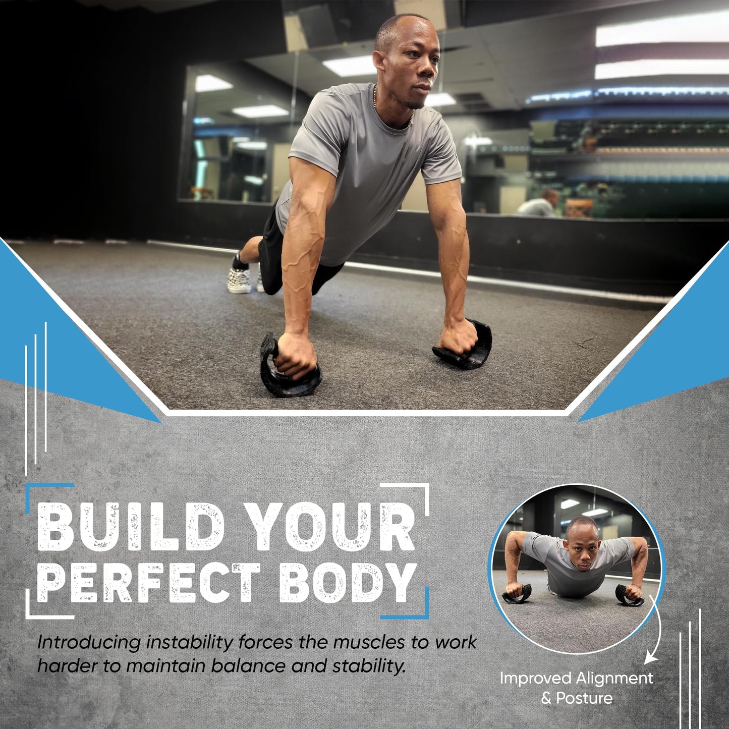 Maxreach Ultra Rockers – Instability Training Platform for Core Strength, Balance, and Stability | Wrist Relief for Push-Ups & Strength Training | Home Gym & Fitness Equipment