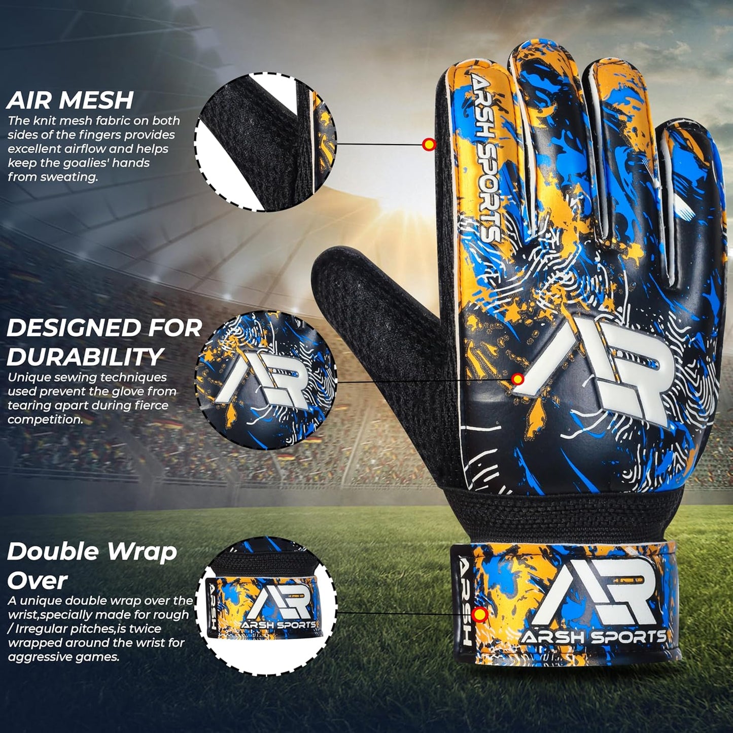 Regine Switzerland Soccer Goalie Gloves - Strong Grip & Finger Save Protection for Kids and Adults