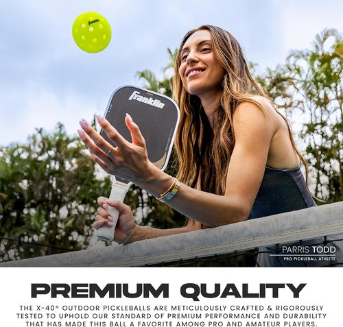 Franklin Sports X-40 Outdoor Pickleballs - Official USA Pickleball Ball | Regulation Size for APP Tour & US Open