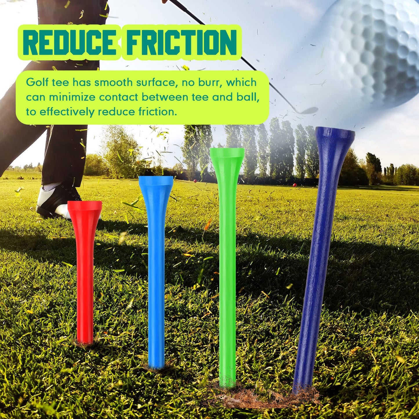 Mudder 600 Pack Golf Tees Bulk Wooden Bamboo Golf Tees Multicolor Wood for Men Balls Accessories (3-1/4,2-3/4,2-1/8 Inch,Bright Colors)