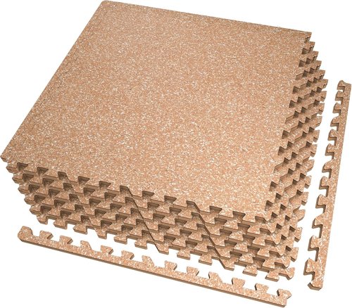 AIRHOP Exercise Equipment Mats - 0.56in Thick Interlocking Rubber Tiles | 24 Sq Ft Home Gym Flooring, Heavy-Duty EVA Foam, 24 x 24in