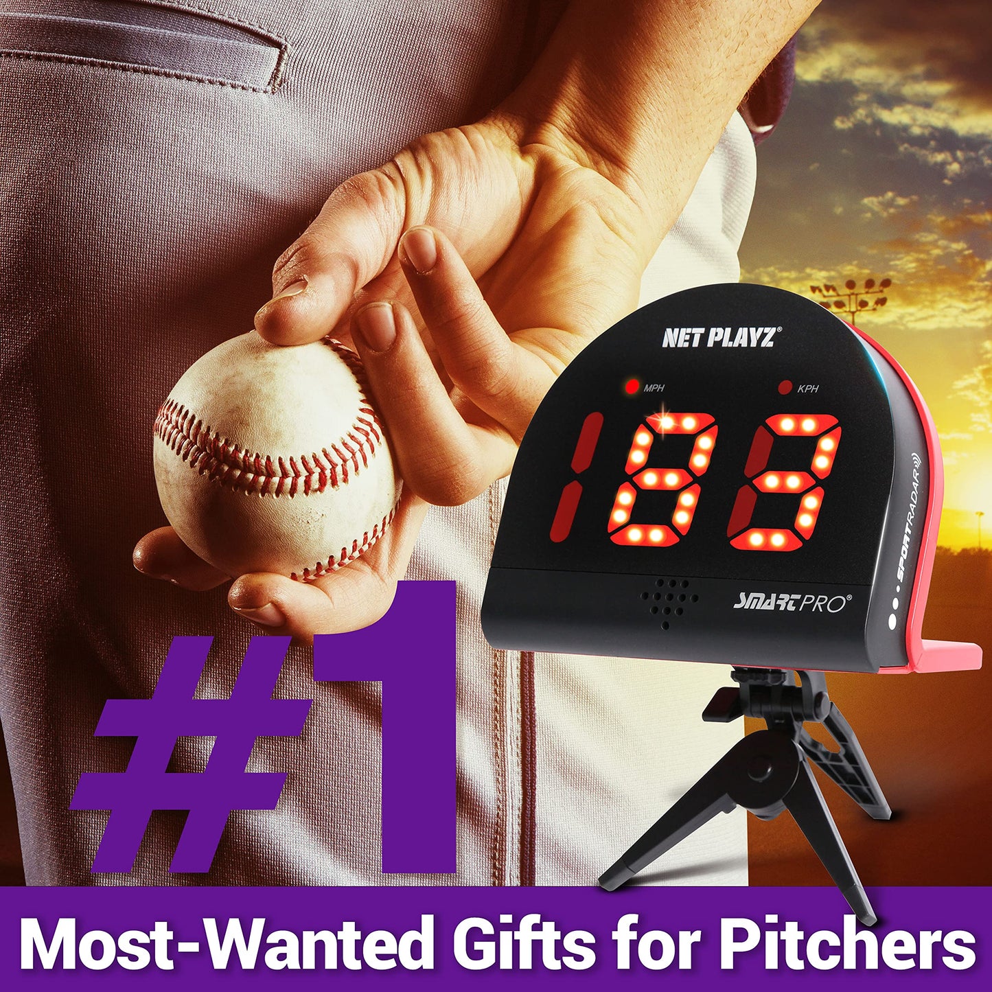 Baseball Radar Guns Speed Sensors (Hands-Free) Pitch Training Aids, High-Tech Gadget & Gear