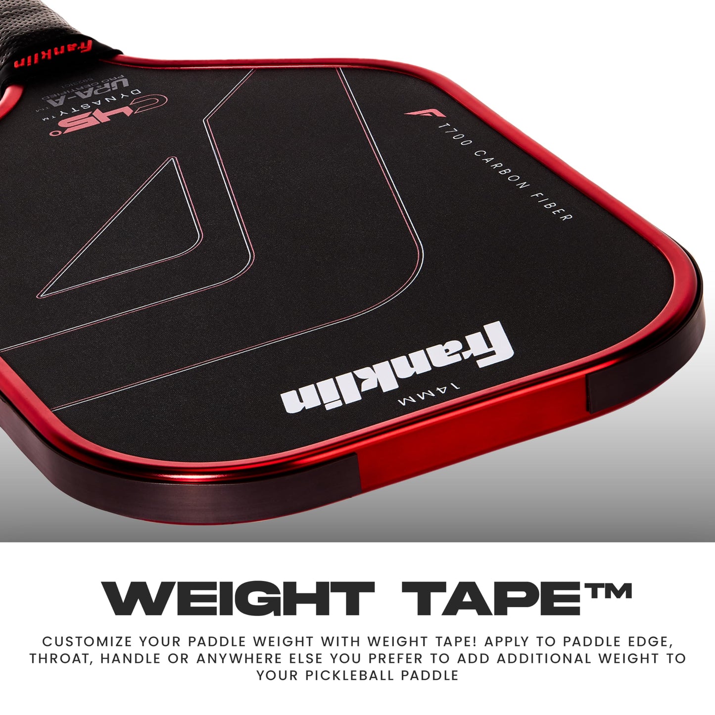 Franklin Sports Weight Tape for Pickleball Paddles - Lead-Free Weighted Adhesive Tape - Customize Pickleball Paddle Weight - 1 Roll Included - 60" x 0.5" Inches