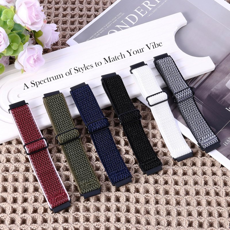 6-Pack Canvas Compatible with QONBINK K62 L70 TG38/Jacoosa K62 L70/ganopterygon L70 G128/BHNYBWUL Watch Band, Nylon Soft Breathable Quick Release Adjustable Wristband Replacement Strap Strap with Secure Closure