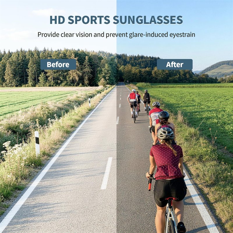 BangLong Running Sunglasses for Men Women - 24g Lightweight UV400 Protection Sports Sun Glasses for Cycling Driving Baseball, Navy