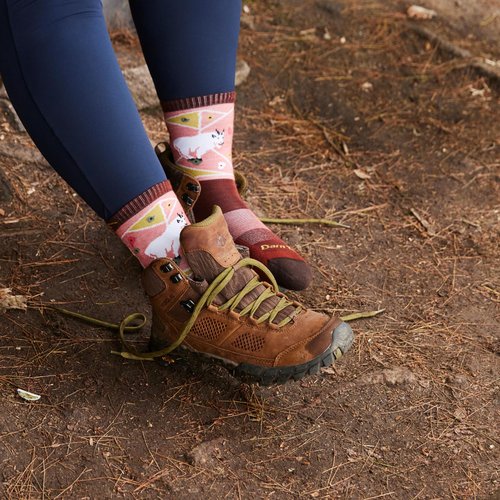 Darn Tough Vermont Womens Critter Club Micro Crew Lightweight with Cushion Canyon Large