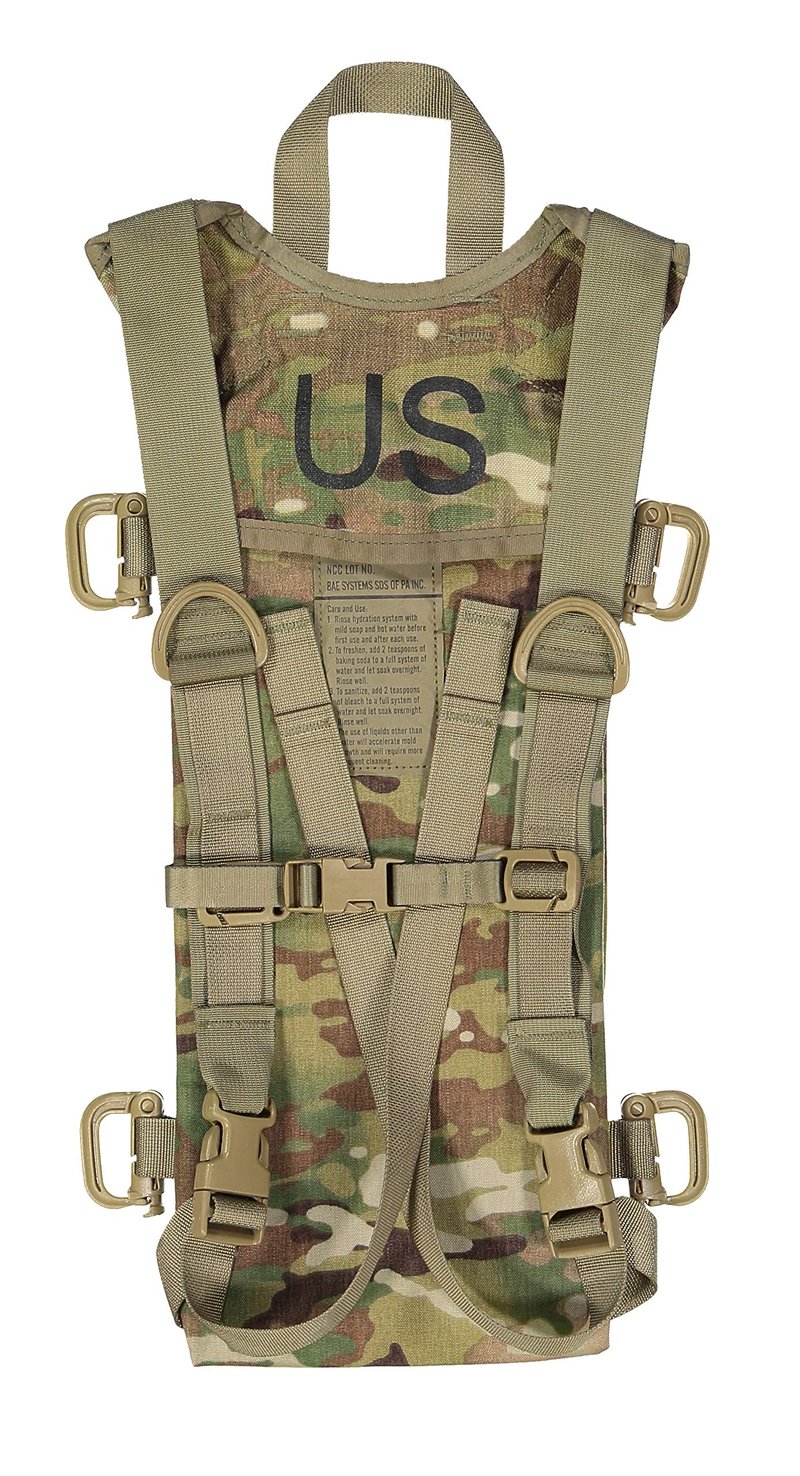 Tactical MOLLE Hydration Carrier, GI, Holds 3 Liter/ 100oz Bladder (Sold Separately), Great for Hiking, Cycling, Camping, Running, Hunting (Multicam)