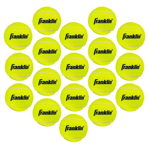 Franklin Sports Practice Tennis Balls - Pressureless Low Bounce Tennis Balls for Training - 18 Ball Bulk Pack with Carry Bag