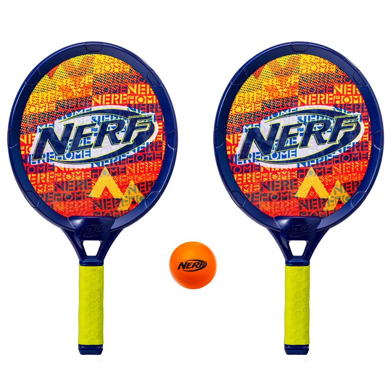 NERF Small Driveway Tennis Set for Kids - 2 Player Kids Tennis Set - Rackets and Foam Ball - Indoor + Outdoor - (2) NERF Rackets + Foam Ball Included