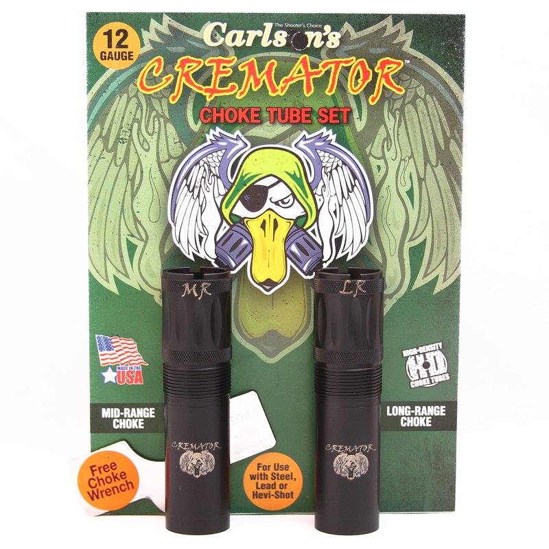 Carlson's Choke Tubes 12 Gauge Compatible for Beretta Benelli Mobil [ 2 Pack | Mid Range & Long Range ] Blued Steel | Cremator Non-Ported Waterfowl Choke Tube | Made in USA
