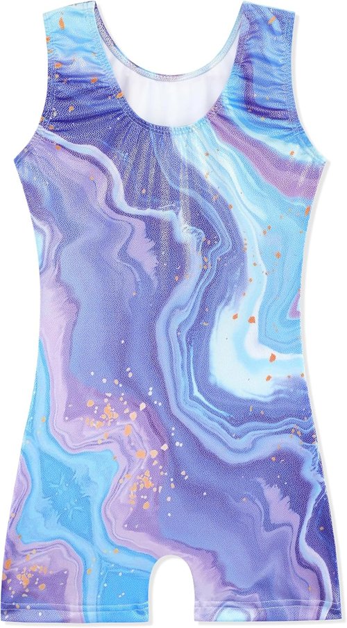 HOZIY Gymnastics Leotards - Sparkle Unicorn & Leopard Biketard for Girls | Comfortable Tumbling Outfit