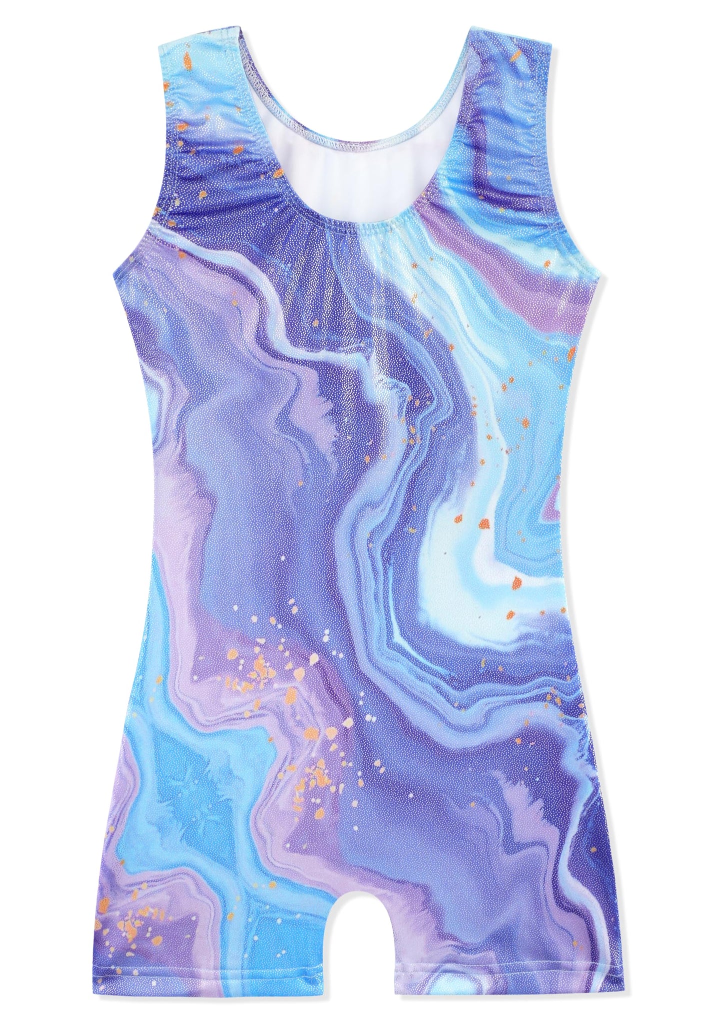 HOZIY Leotards for Toddler Girls Child Size 7-8 Years Kids Biketard Outfits Green Purple Marble Dance Clothes Tumbling Outfits Biketard Unitards Shiny