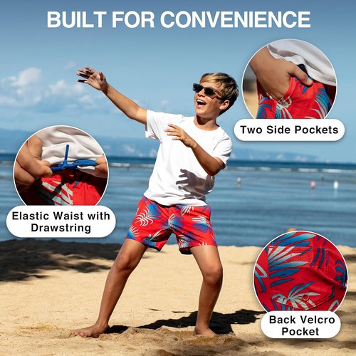 Kanu Surf Quest Boys Swim Trunks - Quick Dry Compression Liner for Ultimate Comfort