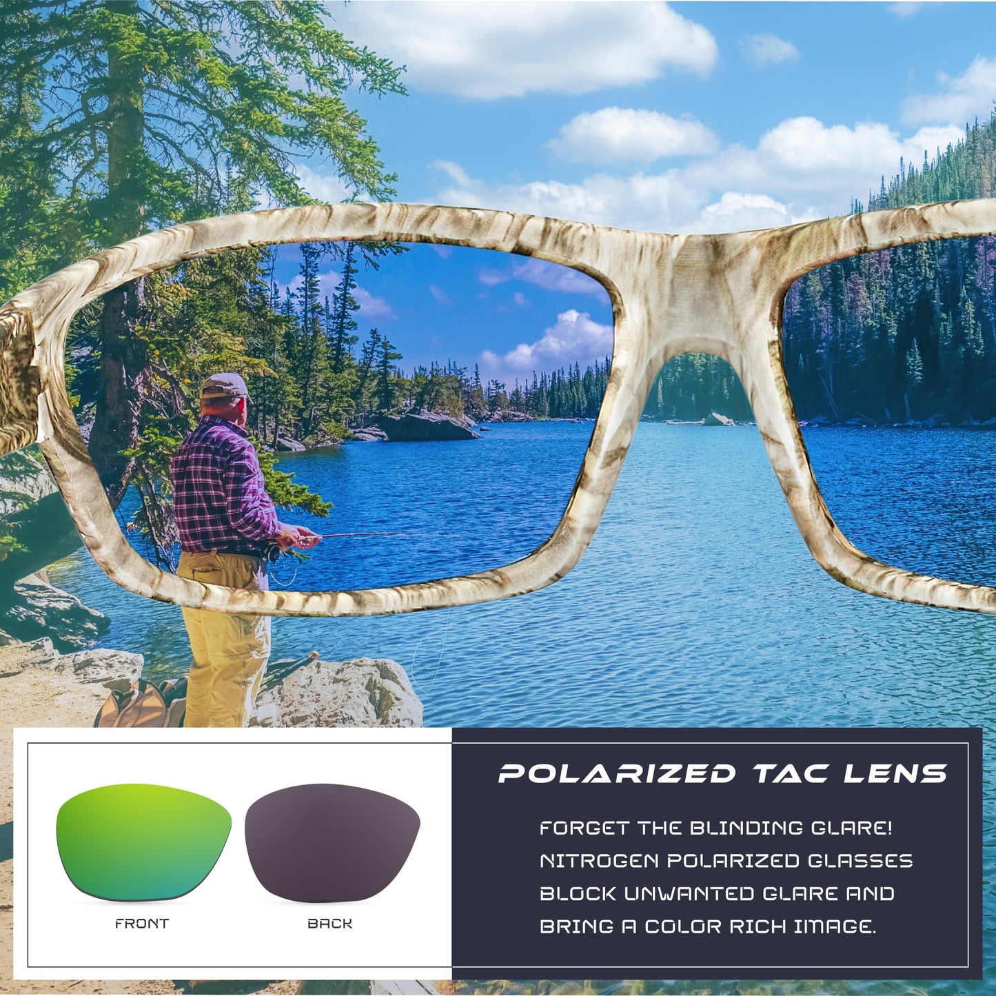 Nitrogen Polarized Wrap Around Sport Sunglasses for Men Women UV400 Driving Fishing Running Sun Glasses