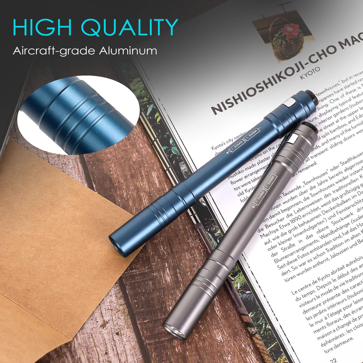 FASTPRO 24-Pack Pen Light, Aluminum LED Penlights with Batteries Included & Pre-Installed, Pocket Pen Flashlight for Inspections, Repairs, Camping and Emergencies