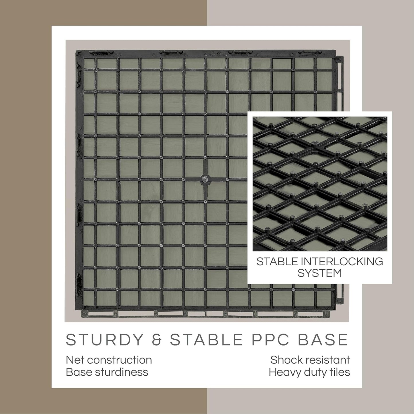 Outdoor Waterproof Acacia Wood Deck Tiles - 10 Pcs Patio Flooring for All Weather Use