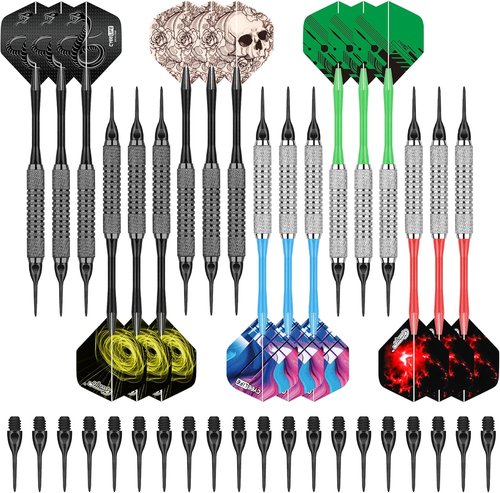 CyeeLife Soft Tip Darts Set - 18pcs Plastic Tip Darts for Electronic Dart Boards