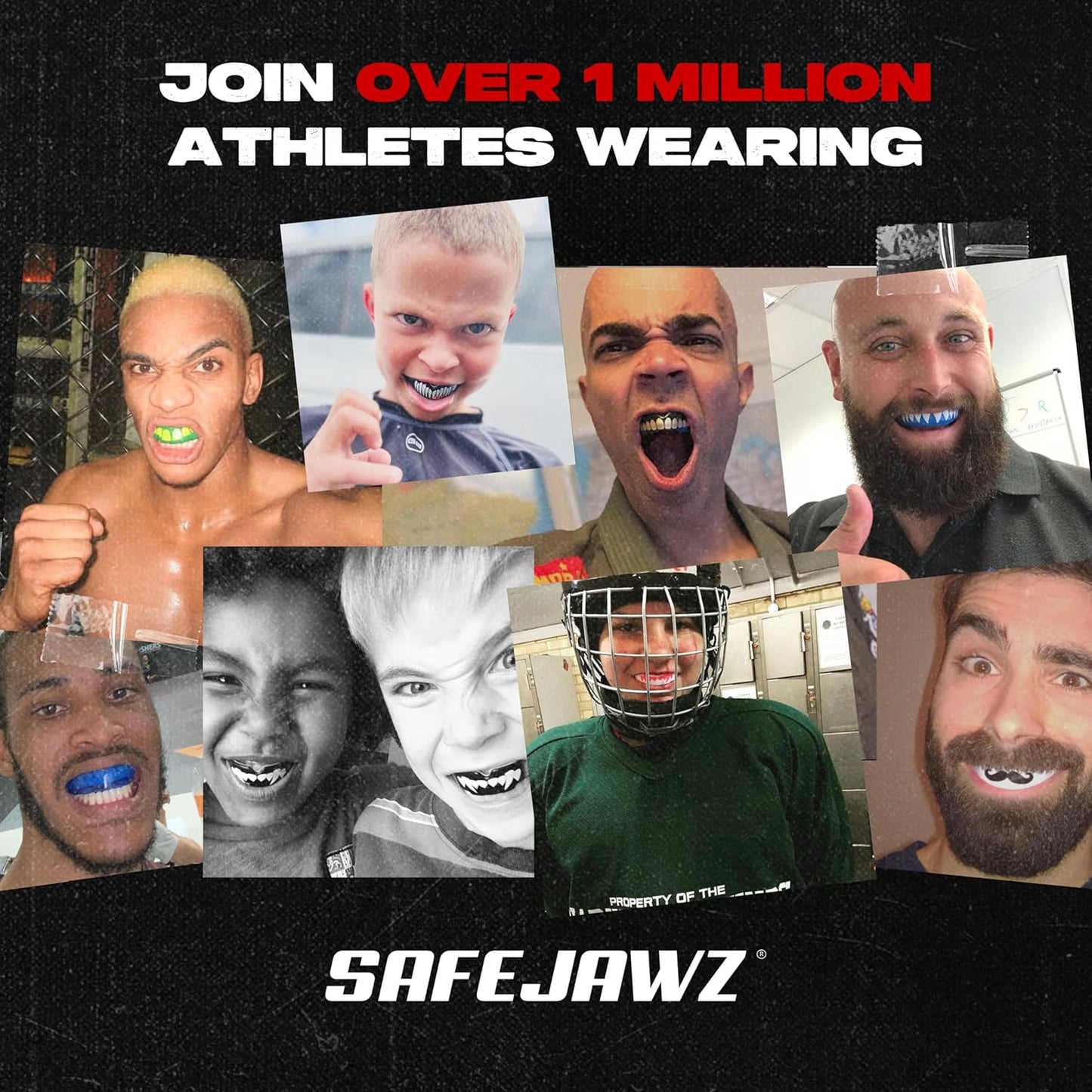 SAFEJAWZ Mouth Guard - Remoldable Upper & Lower Protection for Braces | Ideal for Football, Boxing & More (Transparent)
