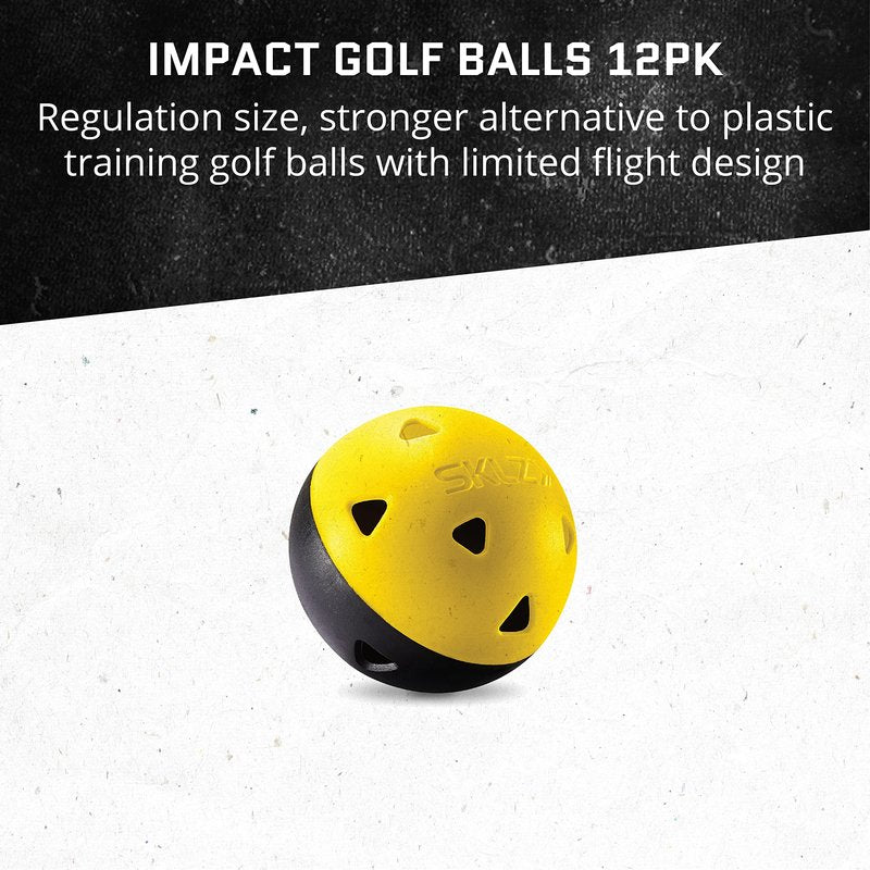SKLZ Chipping Net + Impact Golf Balls 12 Pack, Traveling Golf Training Set