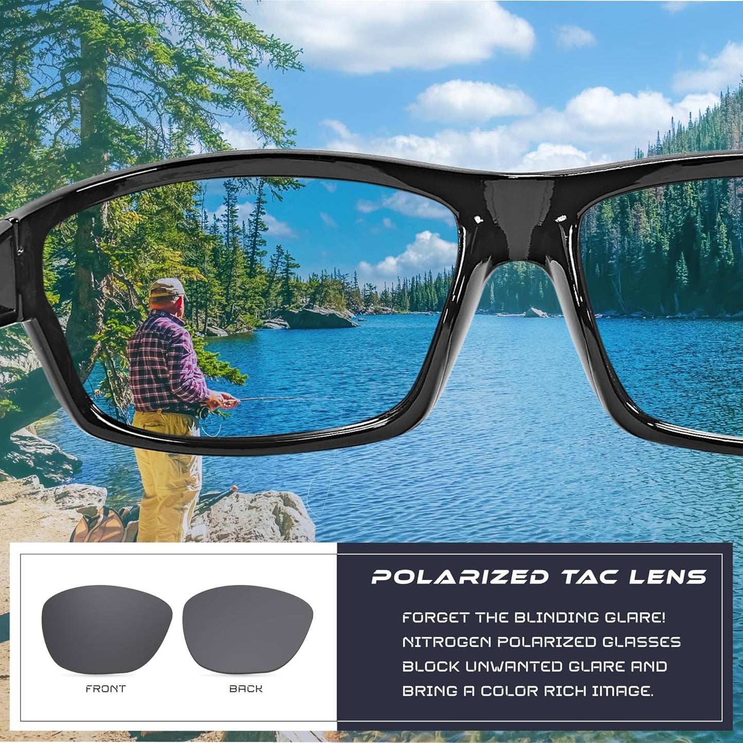 Nitrogen Polarized Sport Sunglasses - UV400 Protection for Men & Women | Ideal for Driving, Fishing, Running