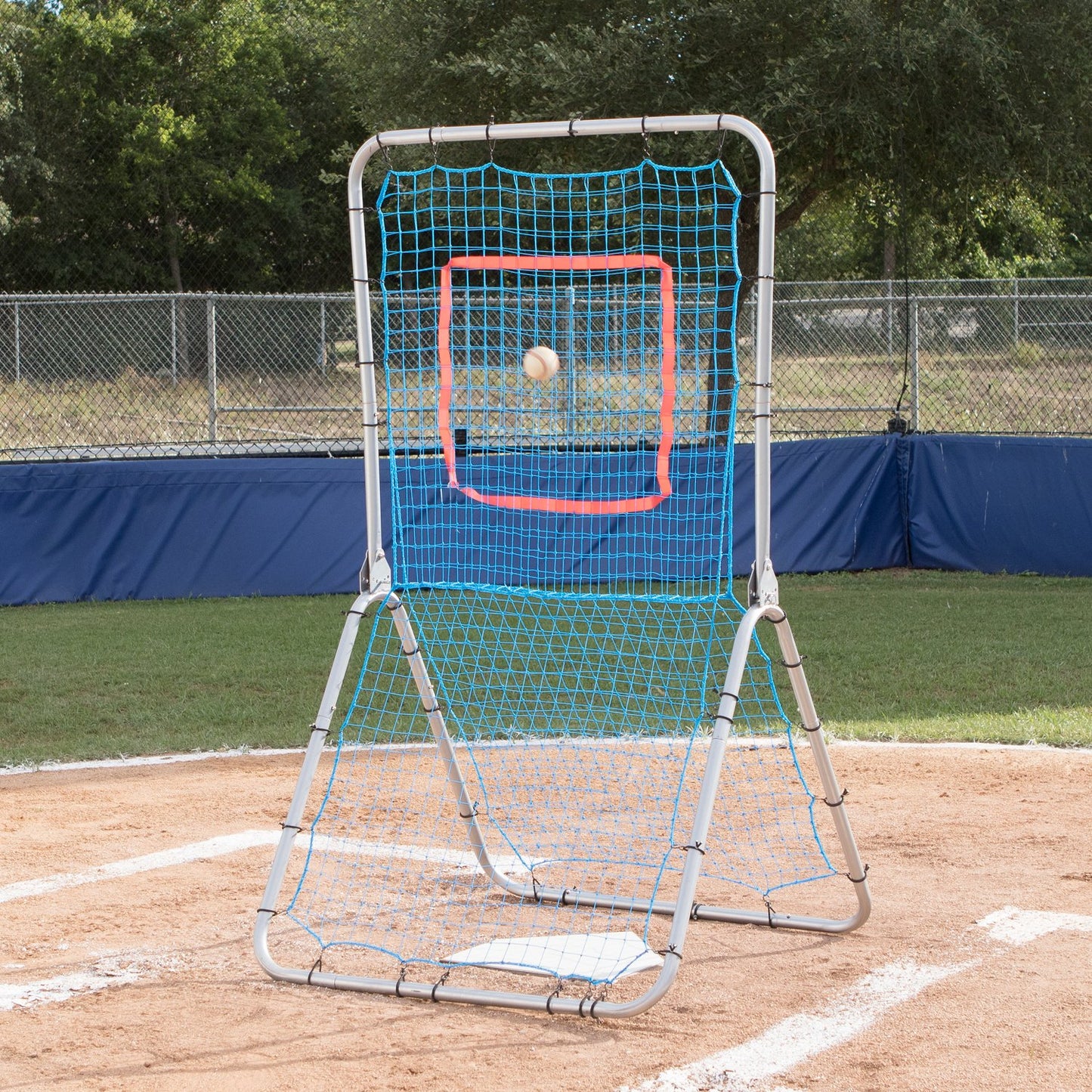 Champion Sports Rebound Pitchback Net - Adjustable Training Practice Rebounder Bounceback Pitchback Screen for Multi-Sport Training - Heavy-Duty Construction Pitchback Screen with Adjustable Angles
