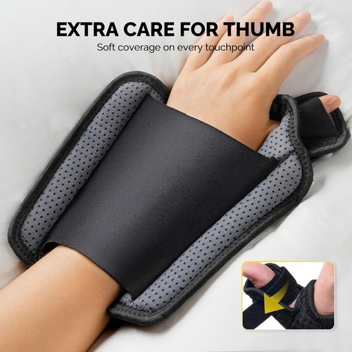 FEATOL Thumb Brace Right Hand - Ergonomic Support for Trigger Thumb & Carpal Tunnel | Size S/M (5"-6.5")