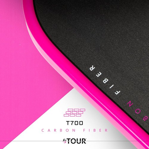 Franklin Sports Pro Pickleball Paddles - Tour Series Raw Carbon Fiber T700 - USA Approved | Unibody Design - Gray, Blue & Pink