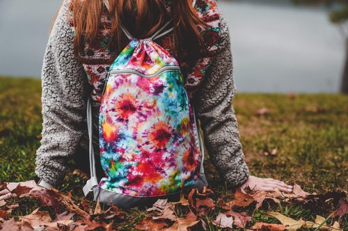 Skog Å Kust GymSak | Patented 2-in-1 Drawstring Cinch Bag with Removable Waterproof Dry Bag | Camo & Yellow