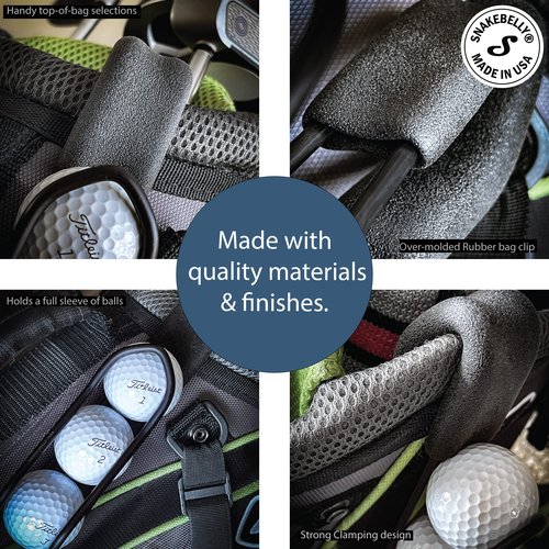 SnakeBelly Golf Ball Holder - PRO with Quick-Draw Release (Silver)