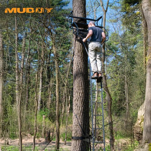 Muddy Hunting Ladderstand Tree Stand Installation Hoist Kit with 25 Foot Heavy Duty Winch Strap, Solid Steel Winch, and Pully System