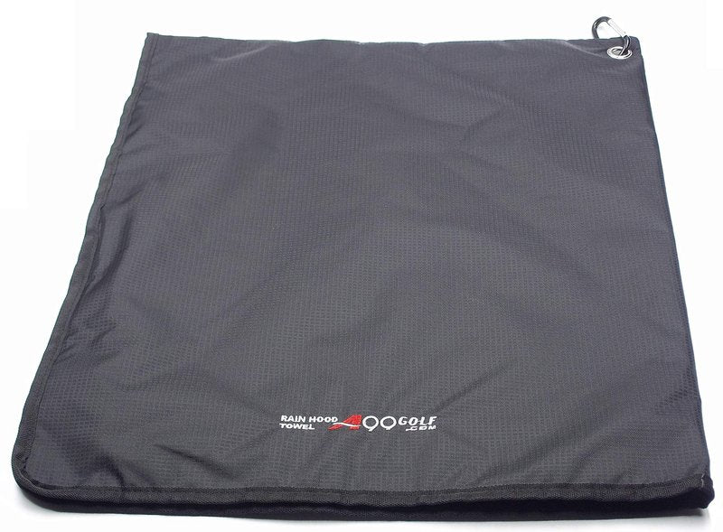 A99Golf Rain Hood Towel Waterproof Golf Towel Golf Bag Cover with Free Carabiner Clip w/Microfiber Towel 17 3/4" x 19 1/4" (Black)