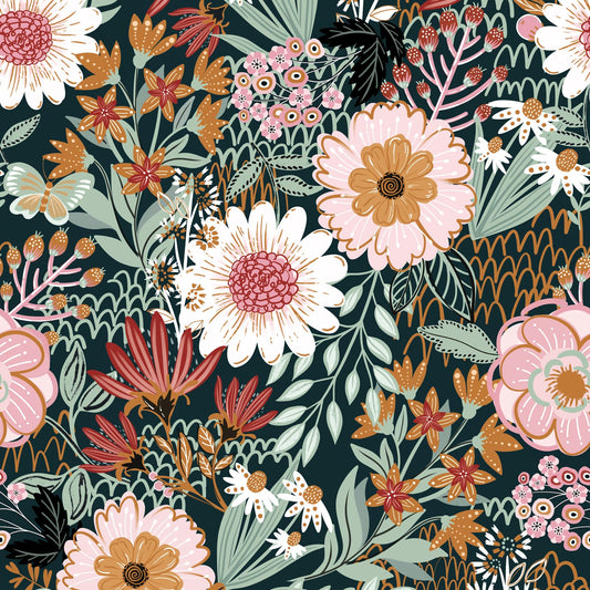 Sevalo Floral Peel and Stick Wallpaper Boho Flower Contact Paper for Cabinets and Drawers Botanical Large Floral Wall Paper Self-Adhesive Removable Wallpaper Bedroom Colorful Decor 17.3inW 78.7inL