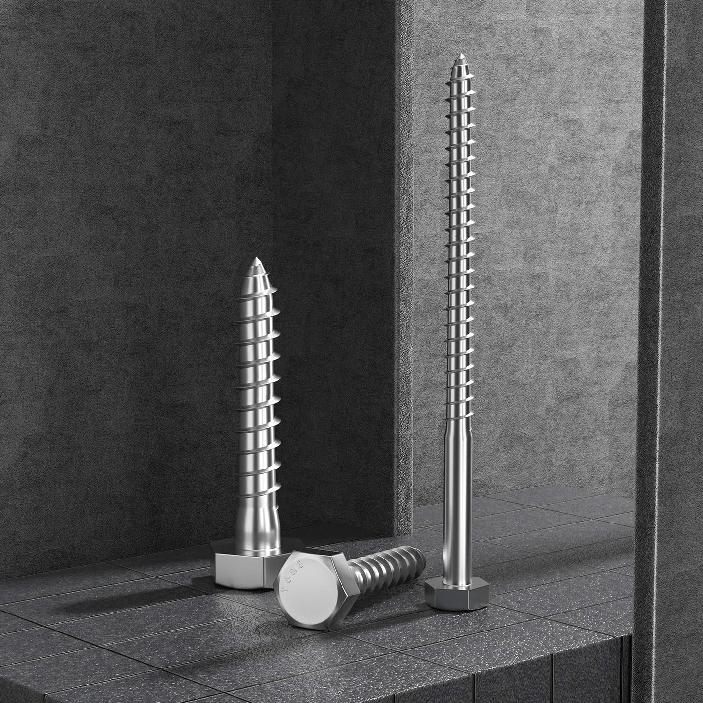 VGBUY 3/8" x 1-1/2" Hex Head Lag Screws 14Pcs, 304 Stainless Steel 18-8 Lag Bolts Wood Screws Heavy Duty Large Screws for TV Mounts, Deck, Boat Repair